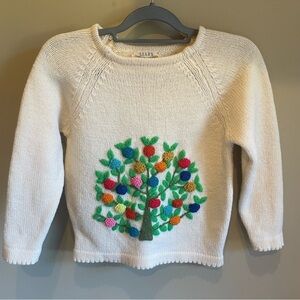 Sears Vintage 60s 70s Wool Sweater with Embroidery, zip neck,